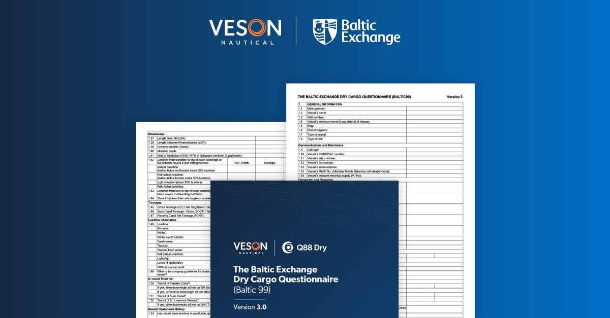 Baltic Exchange, Veson Nautical launch revamped Baltic99 Questionnaire for dry bulk sector