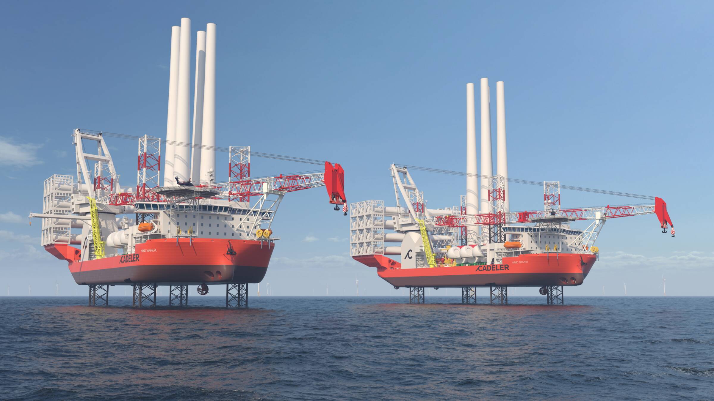 Cadeler offshore vessels Wind Maker and Wind Mover