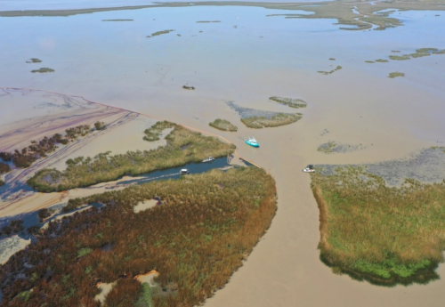Oil and gas mixture release spotted near Garden Island Bay, Louisiana