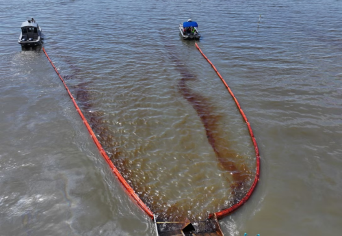 Oil discharge under control near Garden Island Bay, Louisiana