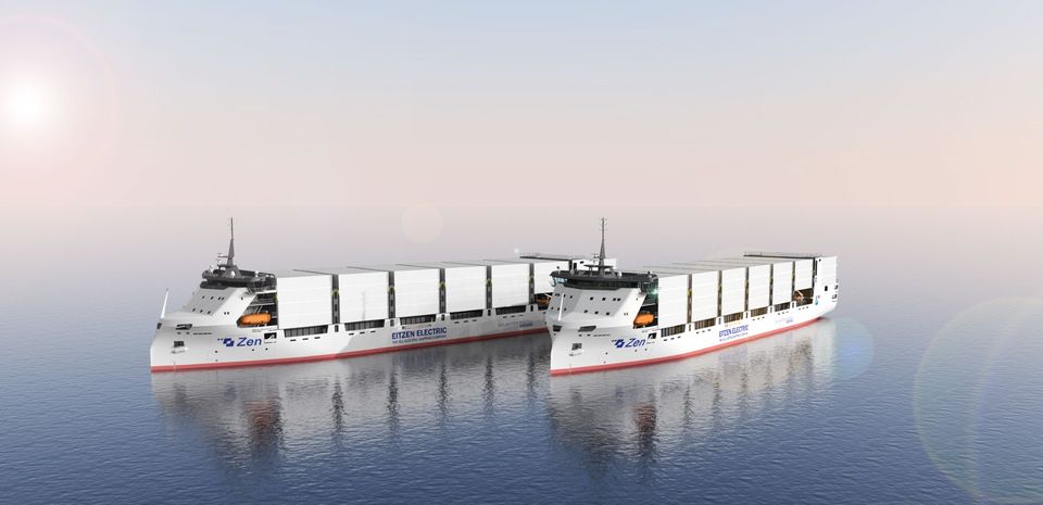 Battery electric container ships