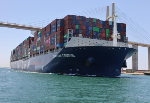 Mega boxships gradually return to Suez Canal after 15 Months