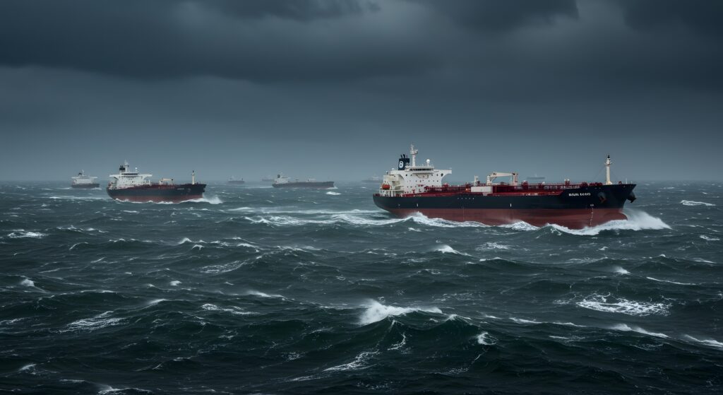 OIL TANKERS STORMY SEA