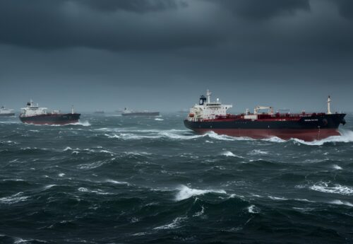 OIL TANKERS STORMY SEA