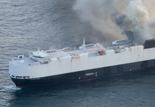 Crew evacuated from vehicle carrier after fire offshore Adak, Alaska
