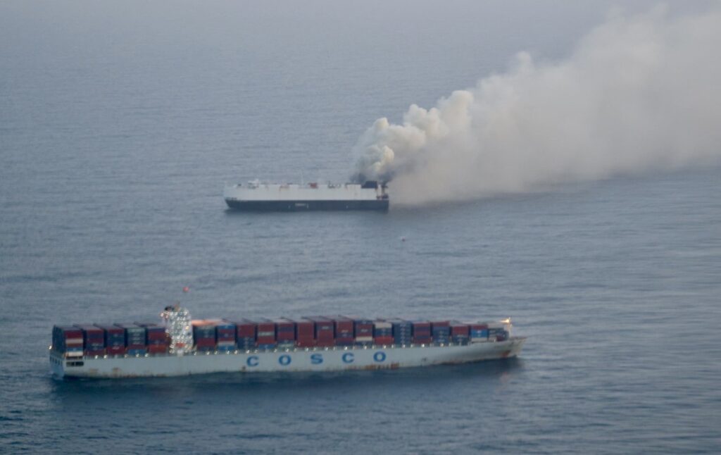 Crew evacuated from vehicle carrier after fire offshore Adak, Alaska