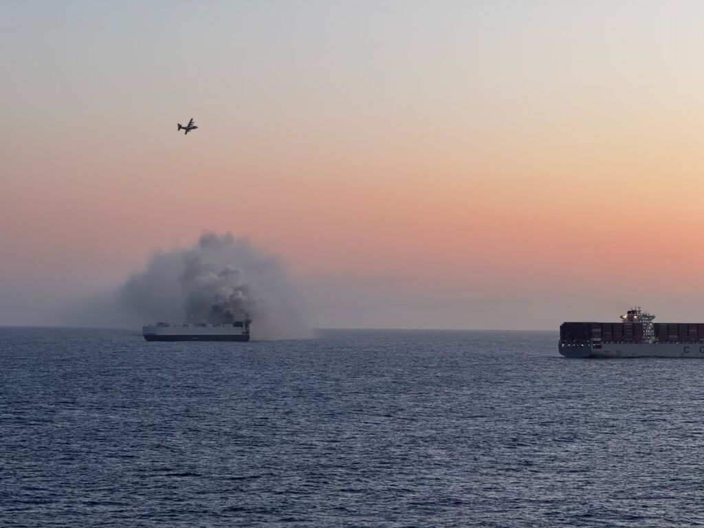 Crew evacuated from vehicle carrier after fire offshore Adak, Alaska