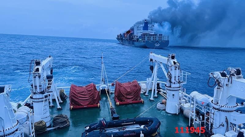 Explosion, fire on Wan Hai boxship off India’s Kerala; Four crew missing