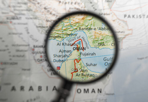 Map over Strait of Hormuz