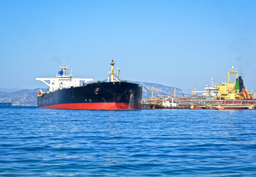 Oil tankers at oil terminal