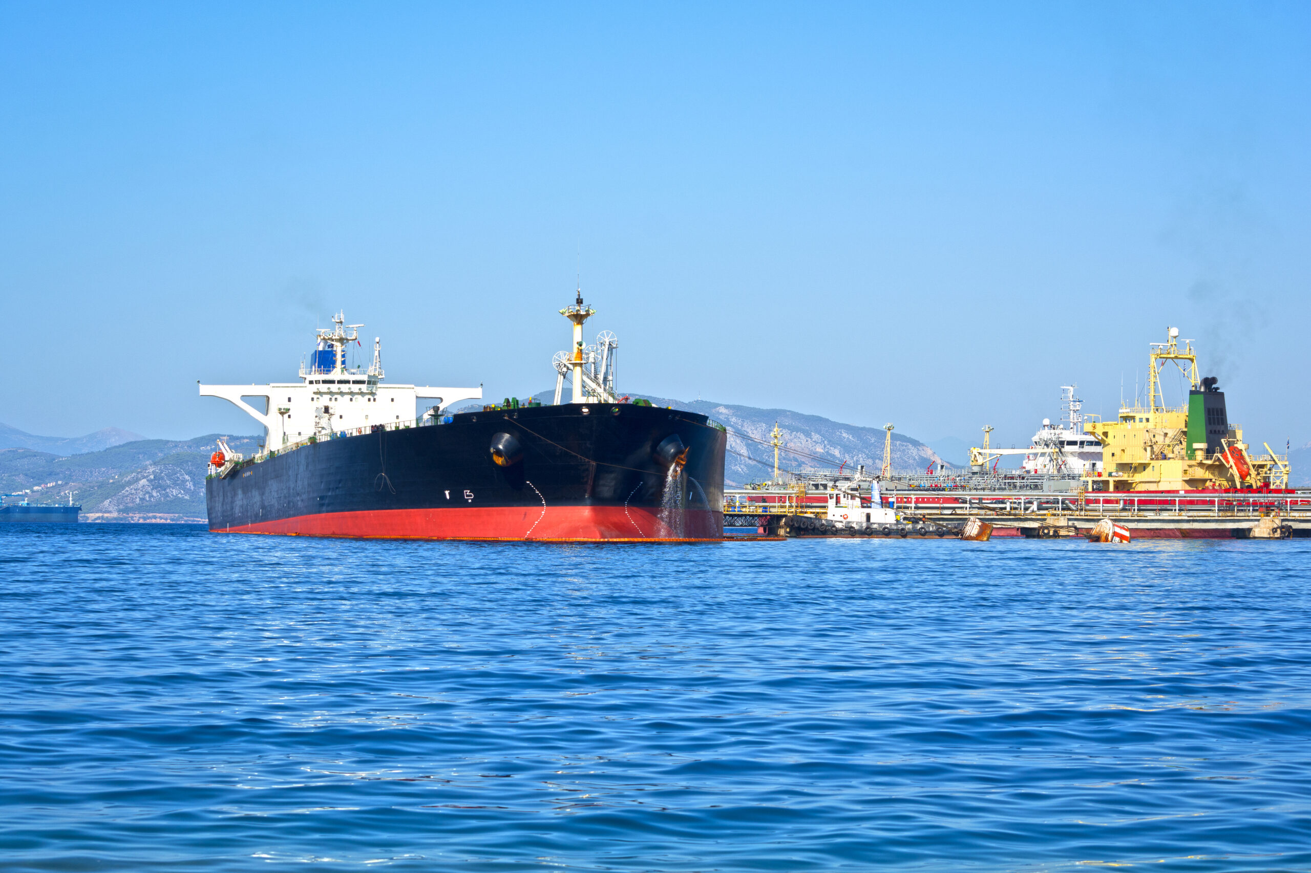 Oil tankers at oil terminal
