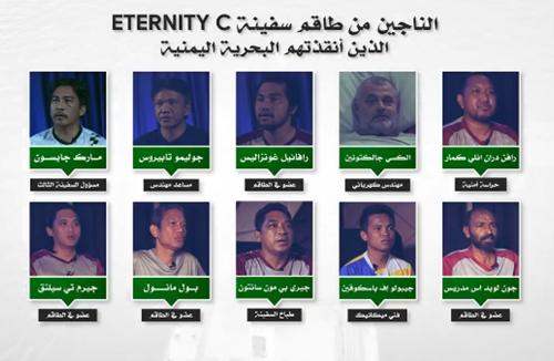 Houthis release video of 10 Eternity C crewmembers amid threats of ships dealing with Israeli ports
