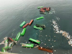 Evergreen containership loses 50 containers overboard in Peru