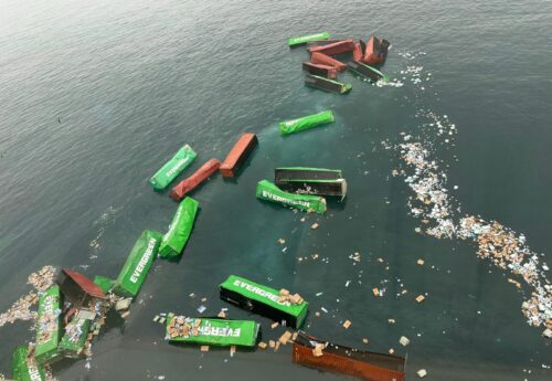 Evergreen containership loses 50 containers overboard in Peru