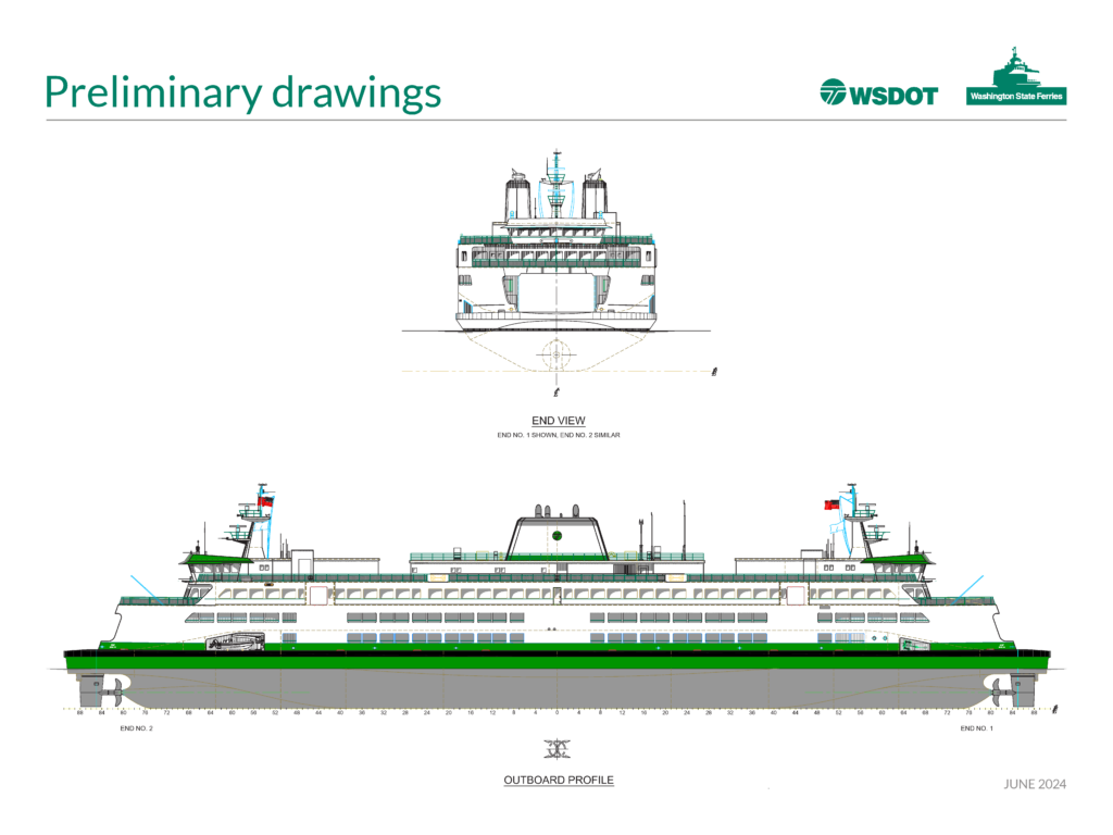 WSF 160 vehicle ferry drawing