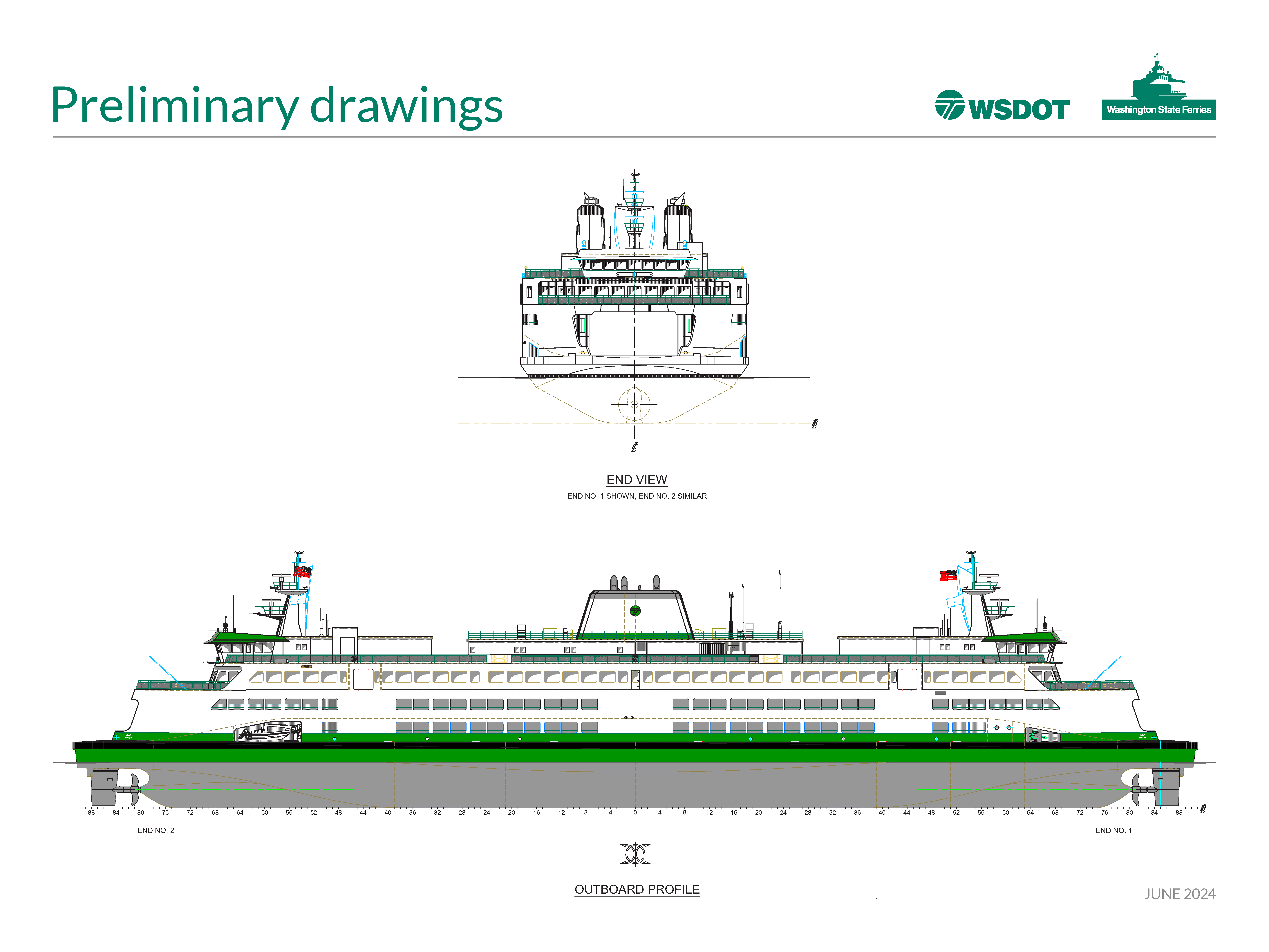 WSF 160 vehicle ferry drawing