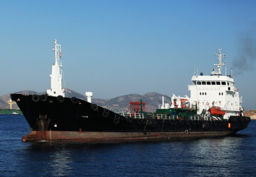 Tanker short sea in Greece