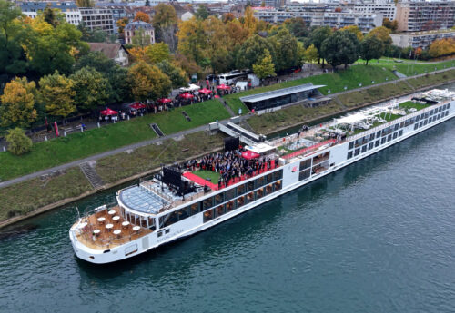 Viking river cruise ship naming ceremony