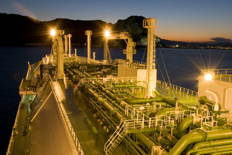 Deck view of LNG Carrier