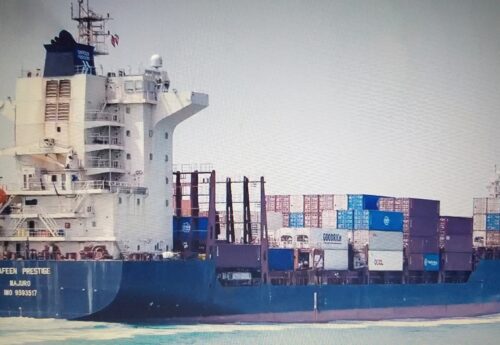 Container vessel hit by projectile in Hormuz forcing crew to abandon ship