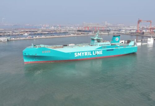 Smyrril Line takes delivery of newbuild 3300lm Ro-Ro vessel