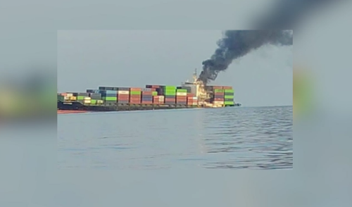 Ship carrying 2,500 containers sinks after hitting mine in Hormuz: IRGC Navy
